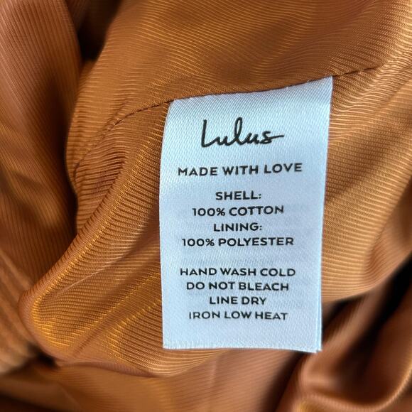 Lulu's Terracotta Cropped Corduroy Moto Jacket, Sz XS - Picture 6 of 8